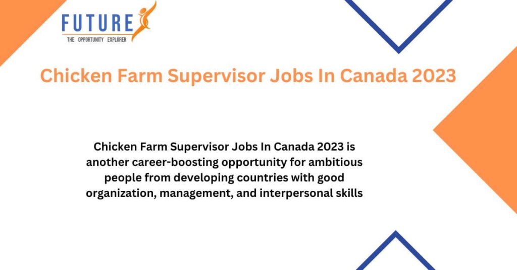 Chicken Farm Supervisor Jobs In Canada 2023